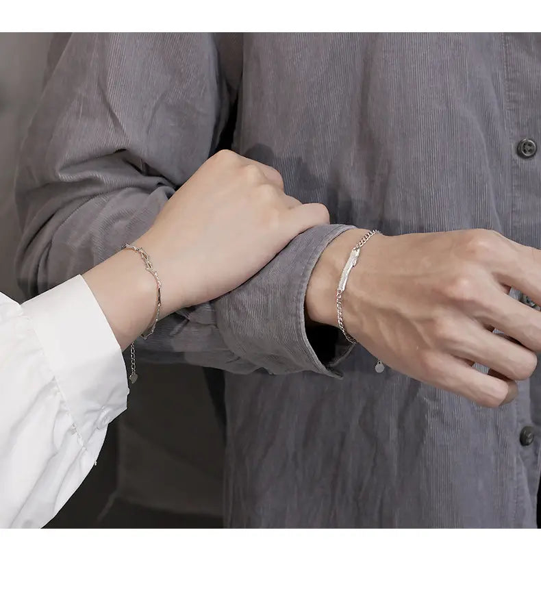 Couple Bracelet Female Sterling Silver Ins Korean Version Niche Design Valentine’s Day Gift Simple