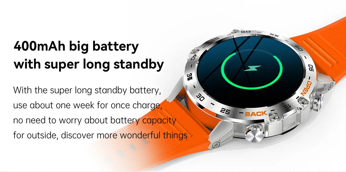 Smart Watch K52 Watches Men Wome Sports Fitness Modes Bluetooth Call Health Monitor 400mah 1.39Inch HD Smartwatch