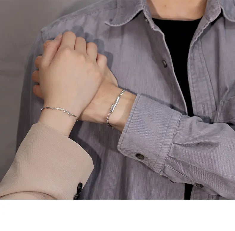 Couple Bracelet Female Sterling Silver Ins Korean Version Niche Design Valentine’s Day Gift Simple