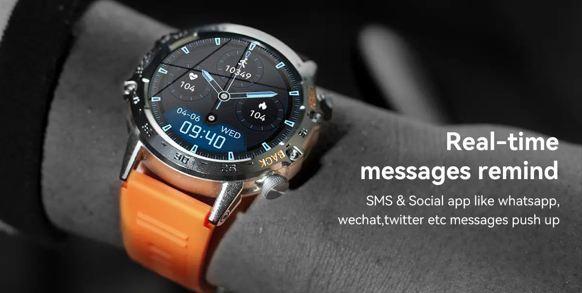 Smart Watch K52 Watches Men Wome Sports Fitness Modes Bluetooth Call Health Monitor 400mah 1.39Inch HD Smartwatch