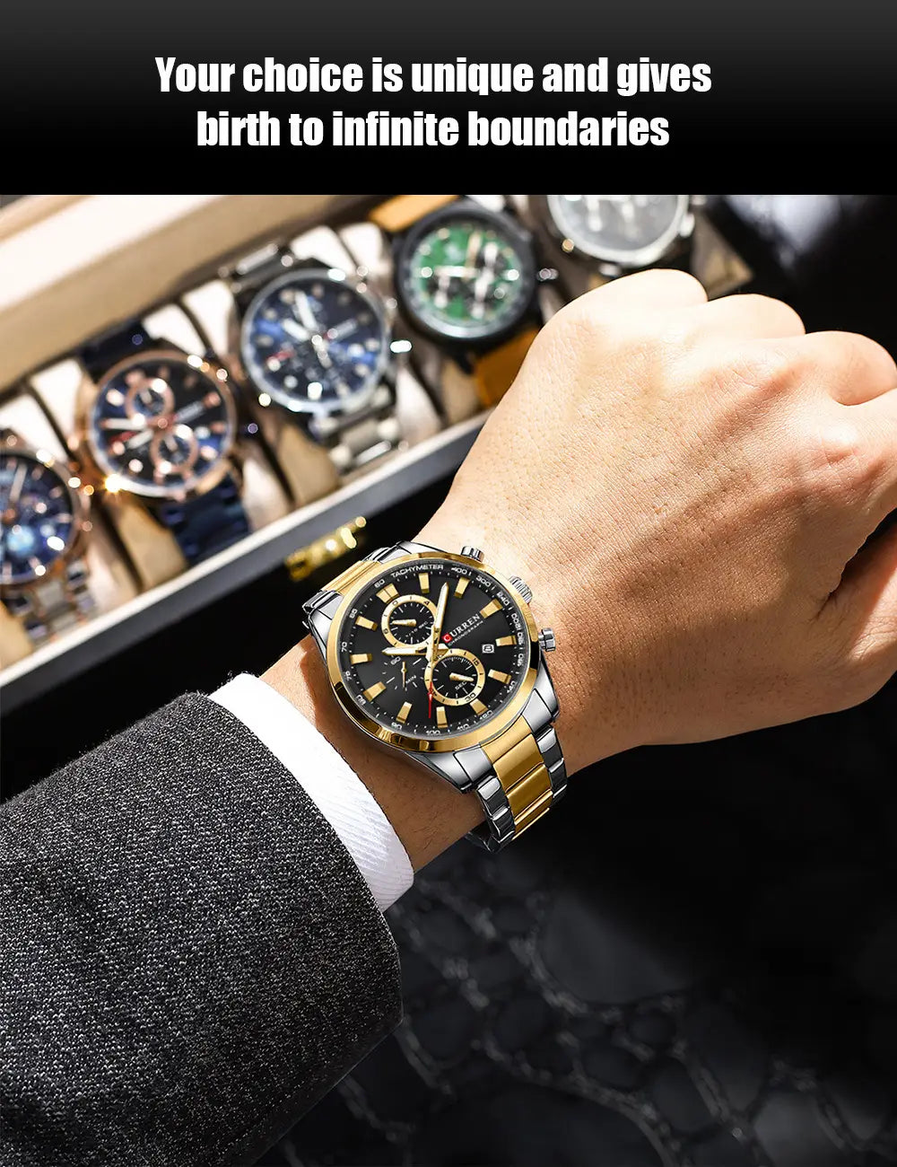 Curren 8445 Men’s Quartz Watch with Calendar and Steel Band