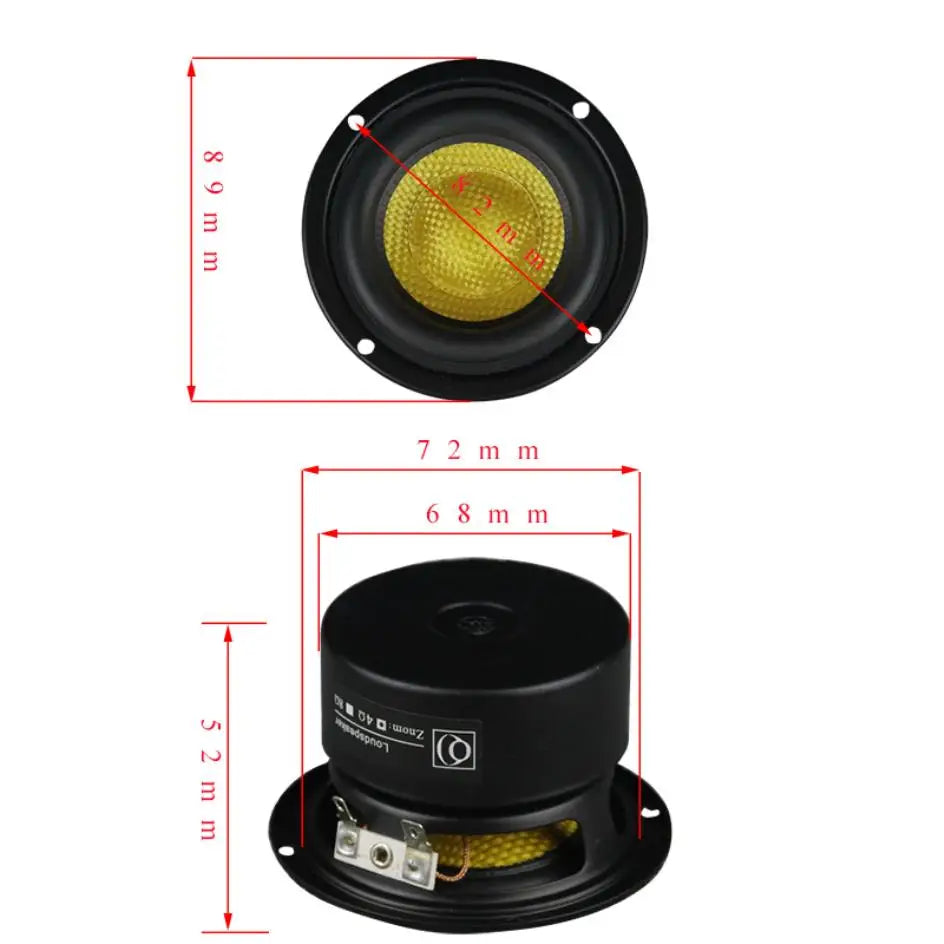 50W 4Ohm Subwoofer Speaker 3 Inch Deep Bass Loudspeaker Fiber Glass Super Powerful Low Frequency DIY