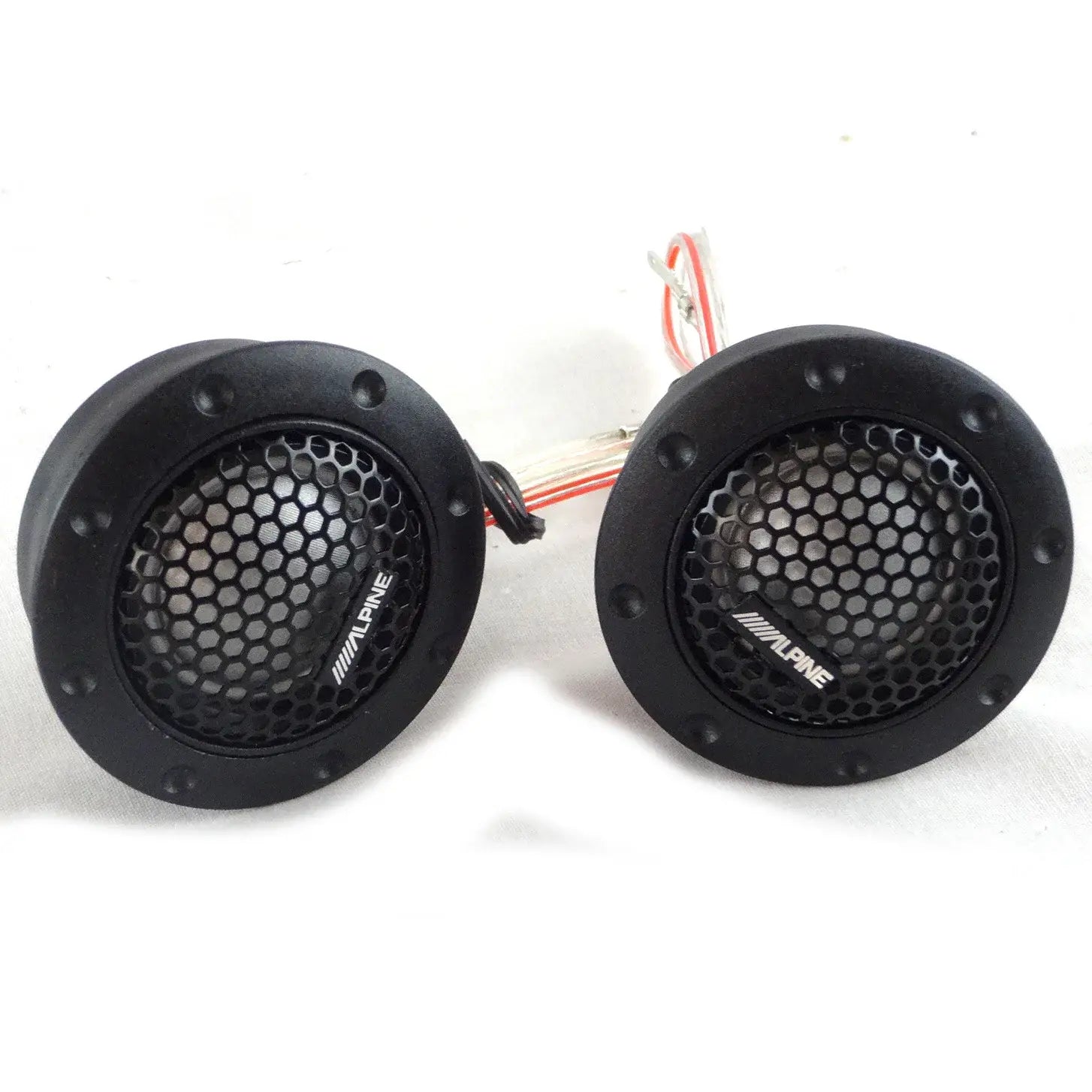 Black Alpine DDT-S30 dome balanced car speakers tweeters with hexagonal grille
