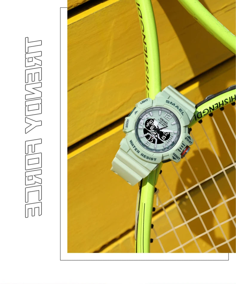 Sport Watch Men SMAEL 50M Waterproof Wristwatches Dual Time Display Multi-function Sports Clocks 8065 Mens Watches