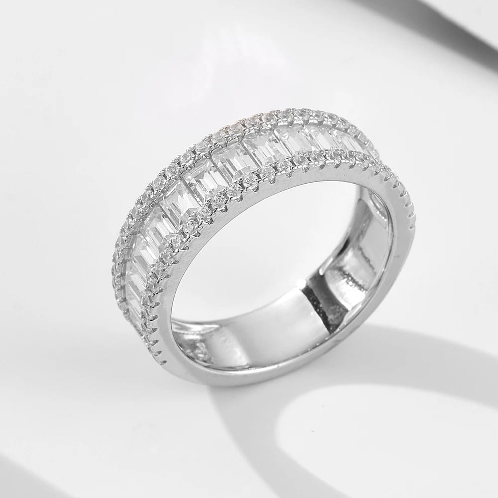 Wedding ring Set 925 silver jewelry wholesale fine Micro Inlaid Zircon Engagement Eternity Band rings women