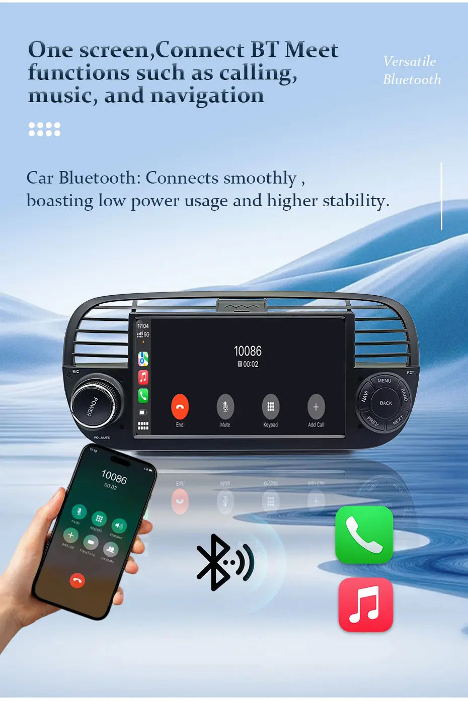 GPS Navigation 7 inch 4G Wifi Car Radio Android 16 for Audi