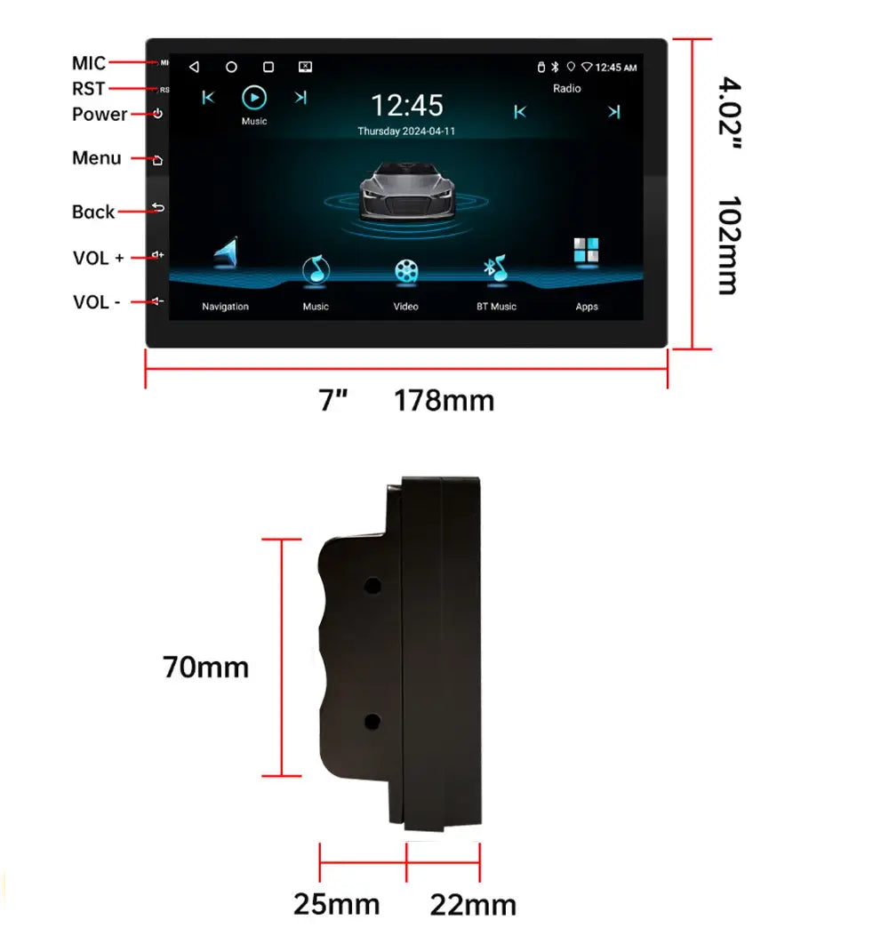 7/9/10 inch Universal Android 13 Car Radio 32G/64G
