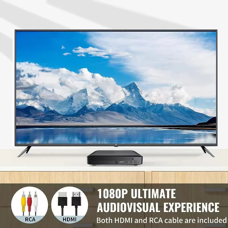 DVD Player High-defination 1080P Home Box For TV All Region Free CD-Discs AV-Output Built-in MIC-port