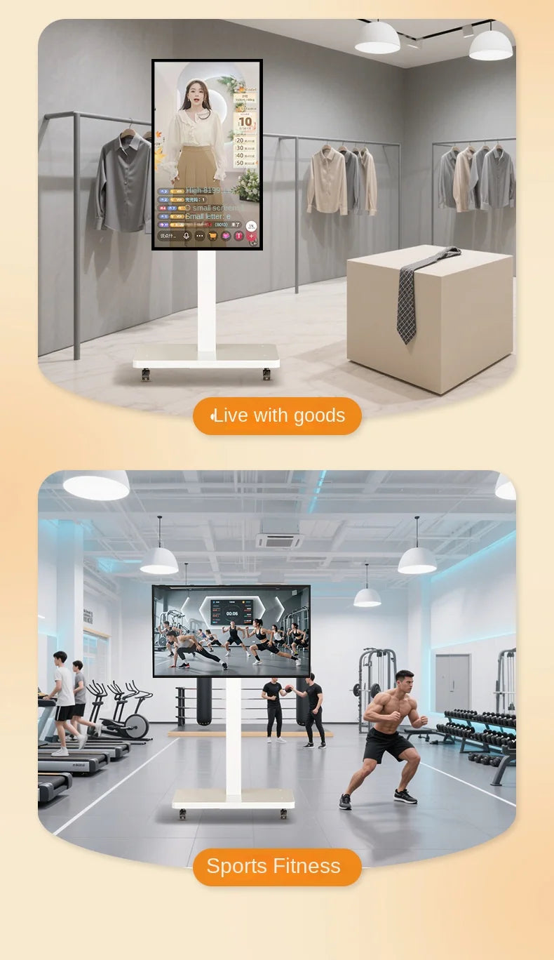 Rolling TV Stand for 10-43 Inch TVs PC Portable Mobile Cart on Wheels Universal Floor Stands with Swivel Mount Fit