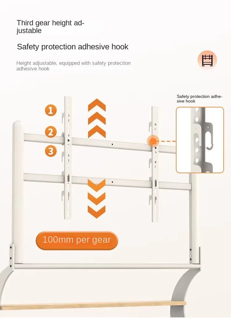 Mobile Rolling TV Stand for 50-100inch TVs Cart Shelf Mute Wheels up to 220lbs Max VESA 900x600mmFloor Support