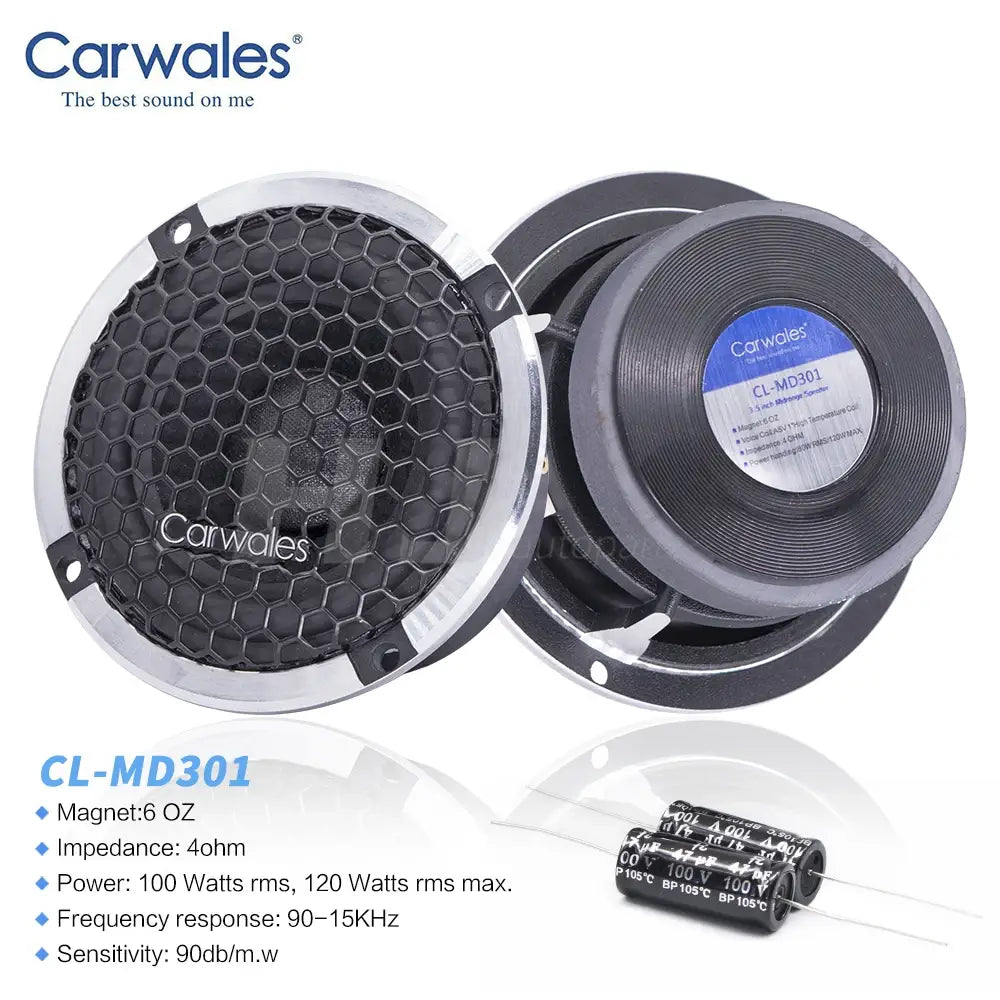 2pcs Car Universal Midrange Speaker 3.5 Inch Center Modified 3-way Audio System Music Sound Auto Mid Frequency