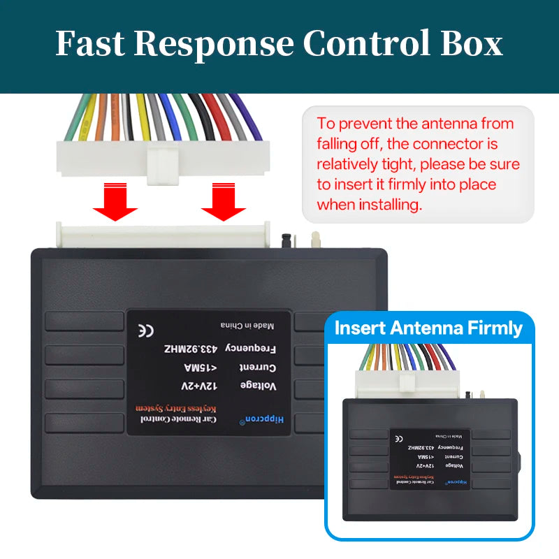 Hippcron Car Alarm Vehicle System 1-Way Universal Protection Security Keyless Entry Siren + 2 Remote Control Burglar