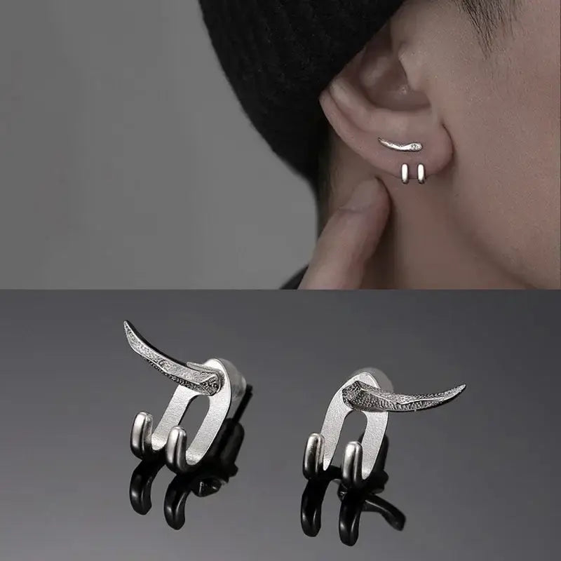 Ear studs for men with personality trendy men’s earrings simple and minimalist versatile cool hip-hop new trend