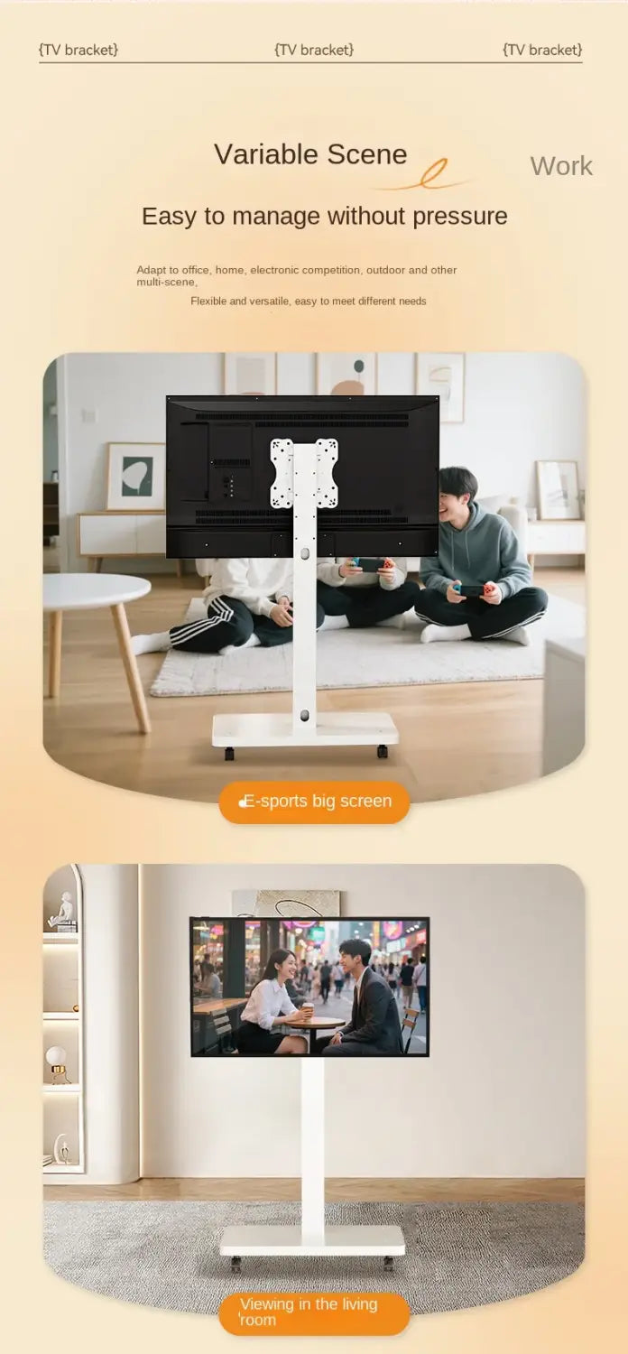 Rolling TV Stand for 10-43 Inch TVs PC Portable Mobile Cart on Wheels Universal Floor Stands with Swivel Mount Fit