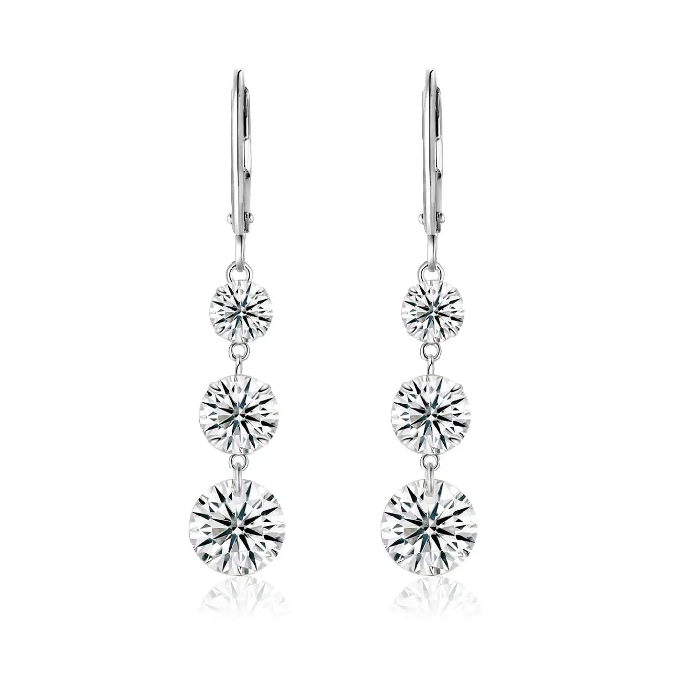 7 Carat Moissanite Dangle Earrings for Women D Color Lab Diamond Long Earring 925 Silver Hoops Wedding Engagement Fine