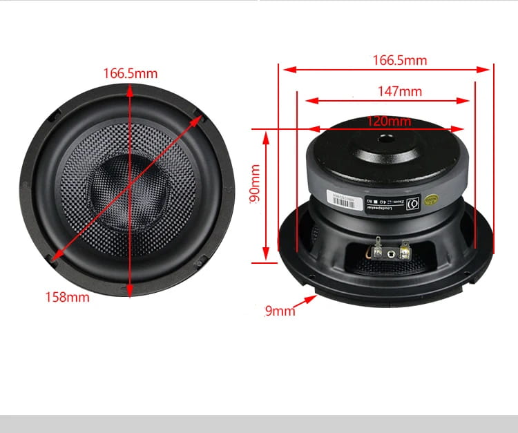 80W-160W 6.5 inch subwoofer speaker unit HIFI 4ohm 8ohm glass fiber woven basin deep bass large magnetic 1PCS