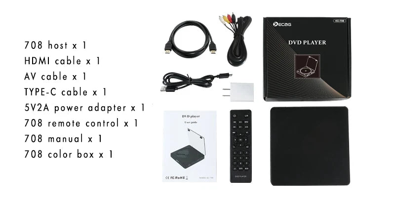 DVD Player HDMI for TV 1080P,Mini HD CD Players Home,Touch Sensor,HDMI & AV Cable and Controller Included,dvd 플레이어 плеер