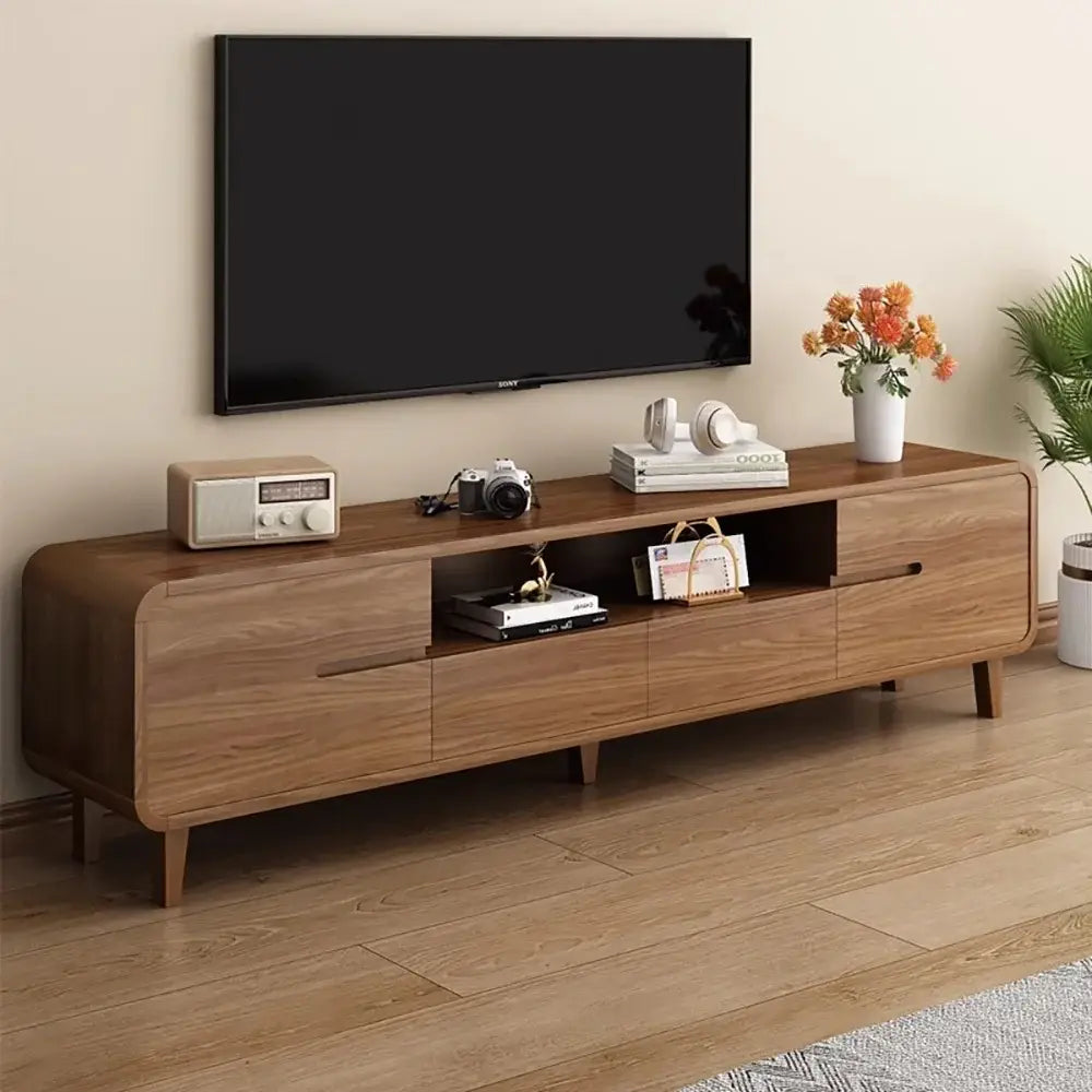 Modern storage TV stand retro glamour with wooden mid-century design