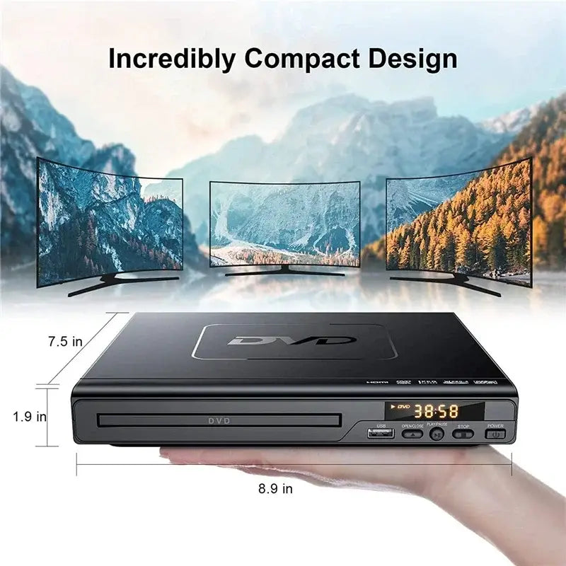 DVD Player 1080P Home Players Full HD Multimedia Digital TV Disc Support CD MP3 MP4 RW VCD Theatre System
