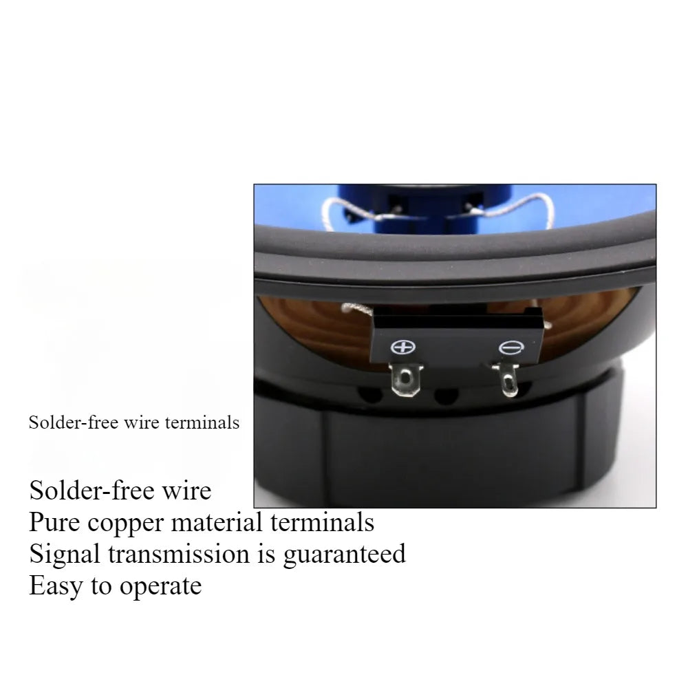 6.5 Inch Car Coaxial Speaker Tweeter Mid-bass Integrated Audio System Door 2pc