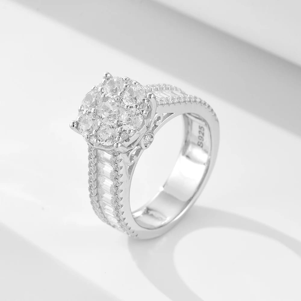 Wedding ring Set 925 silver jewelry wholesale fine Micro Inlaid Zircon Engagement Eternity Band rings women