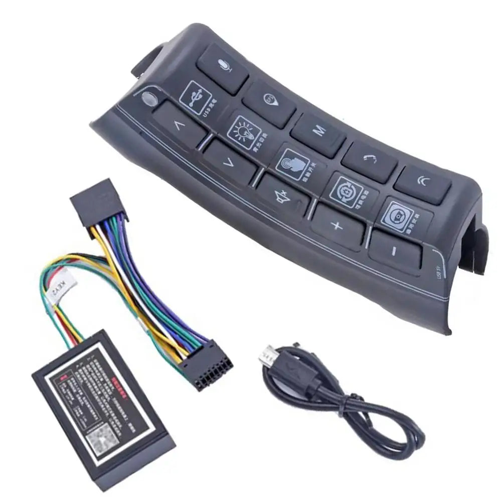 Car Bluetooth Steering Wheel Button Remote Control With Wiring Harness For 2 Din Android Radio Player 10-key I5W6