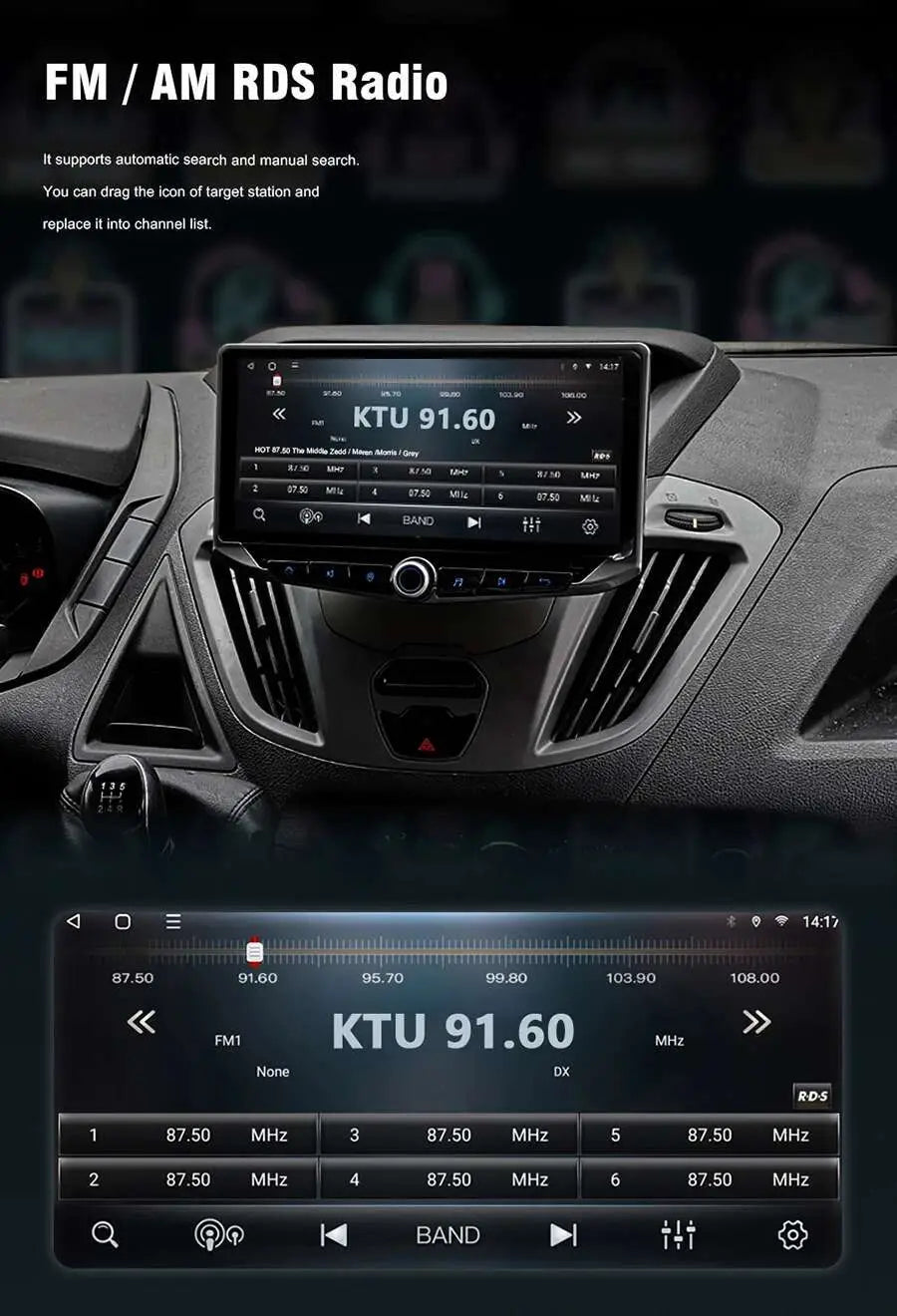 7″ Car Radio Multimedia Player Android 14 GPS For Peugeot