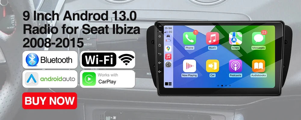 9-inch Android 13 car audio stereo surround radio with passive subwoofer display