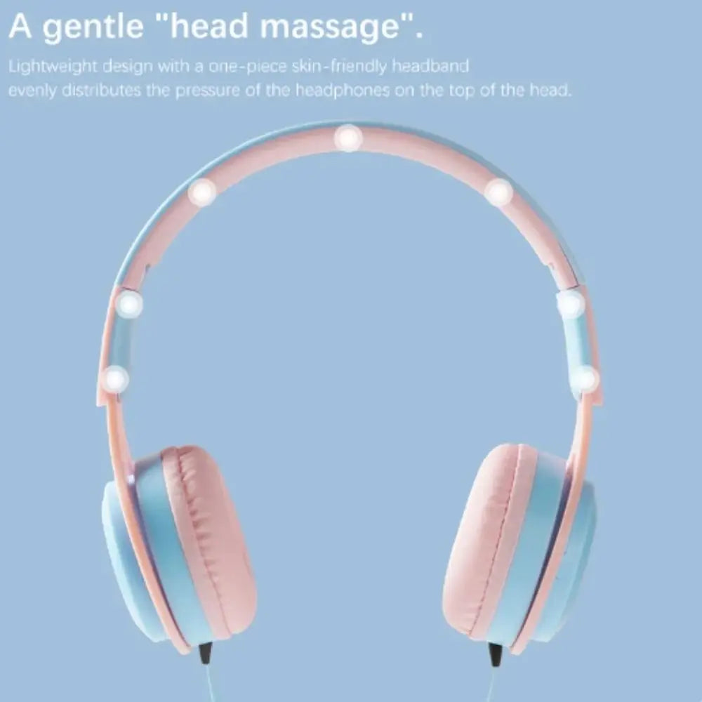 Headworn Wired Headset Cellular Computer Universal New Folding Style Students Online Class Game Earphone Birthday Gift