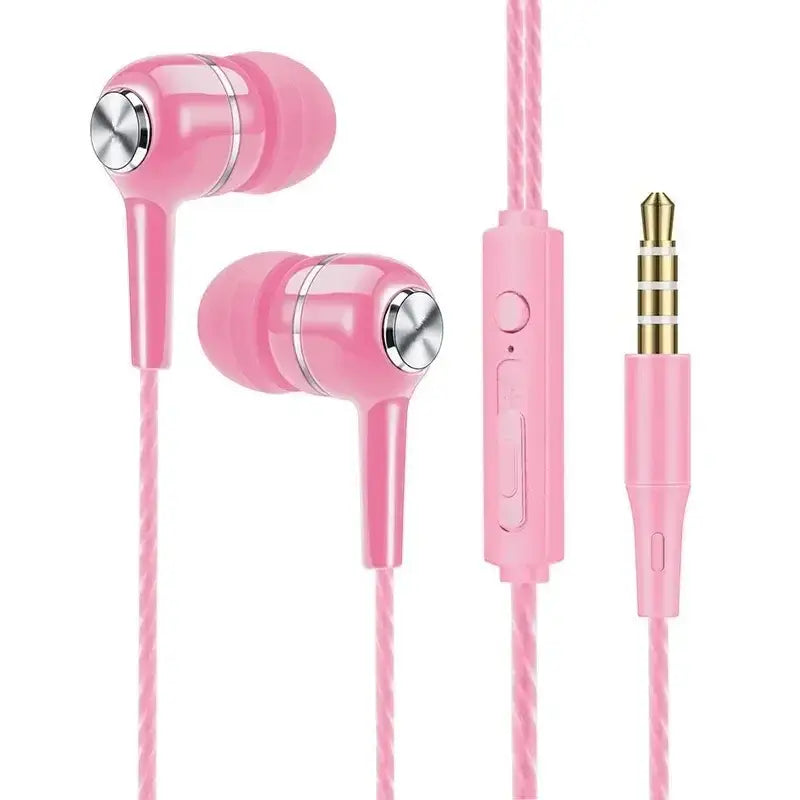 3.5mm Wired Headphones In Ear Headset Earphones with Microphone Bass HiFi Stereo Earbuds Sports In-line Control