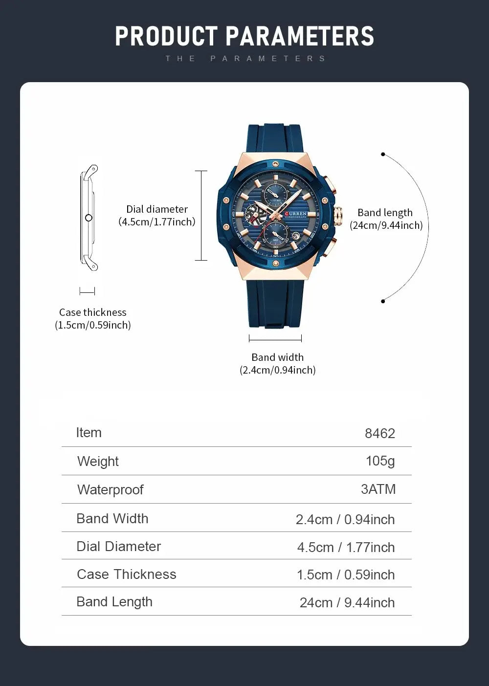 CURREN Fashionable Sports Multifunctional Chronograph Quartz Watch with Silicone Strap Creative Design Dial Luminous