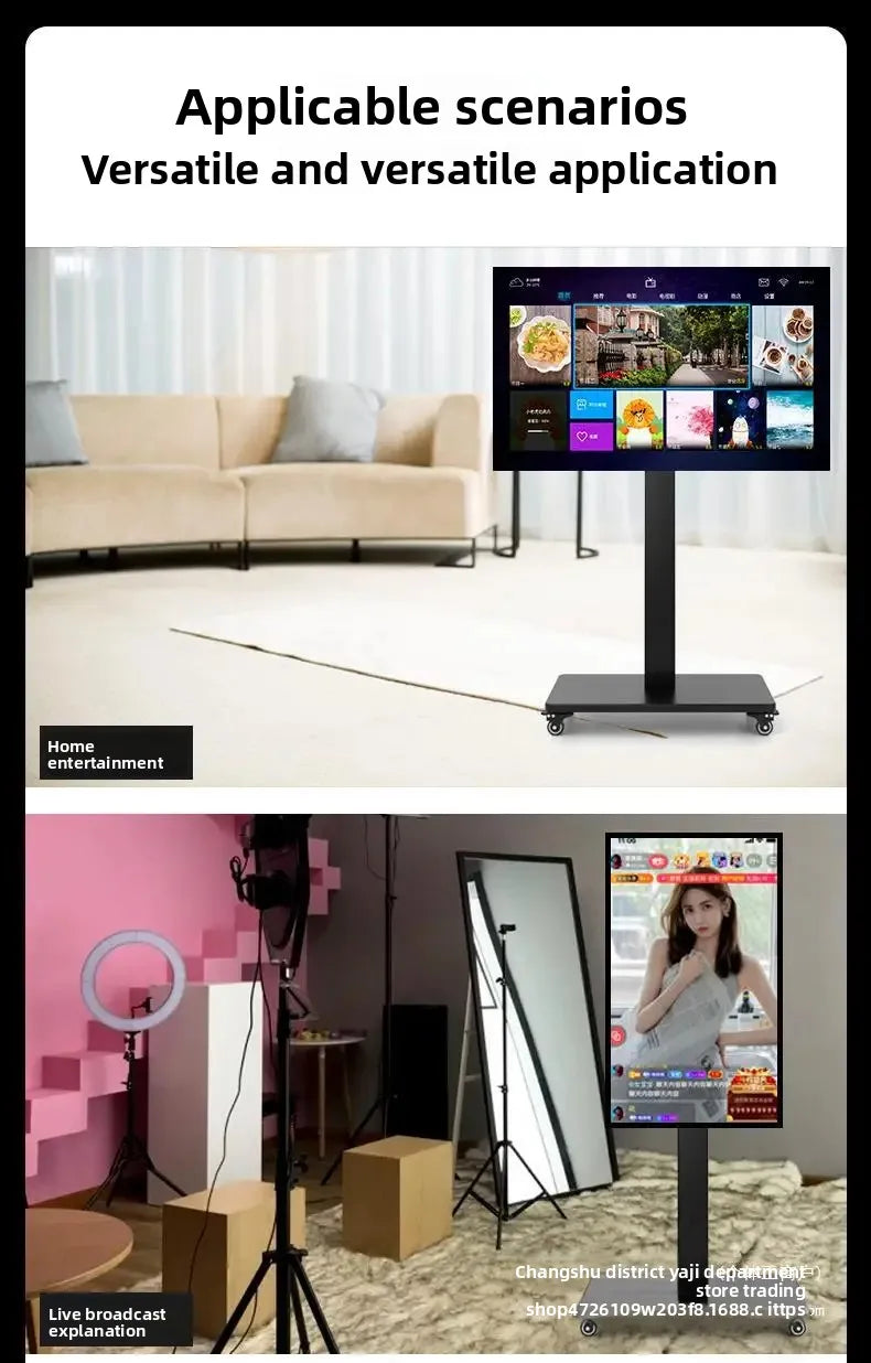 TV Stand Multi-size Optional Multi-style Sturdy Structure Movable Stainless Steel Swivel Screen