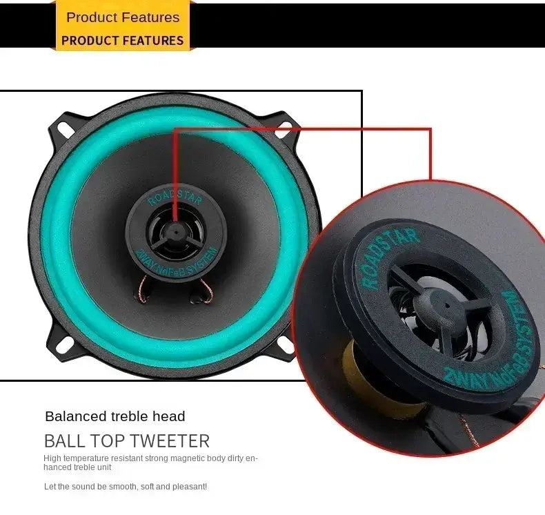 4/5/6.5 Inch Car Speakers Coaxial Subwoofer Universal