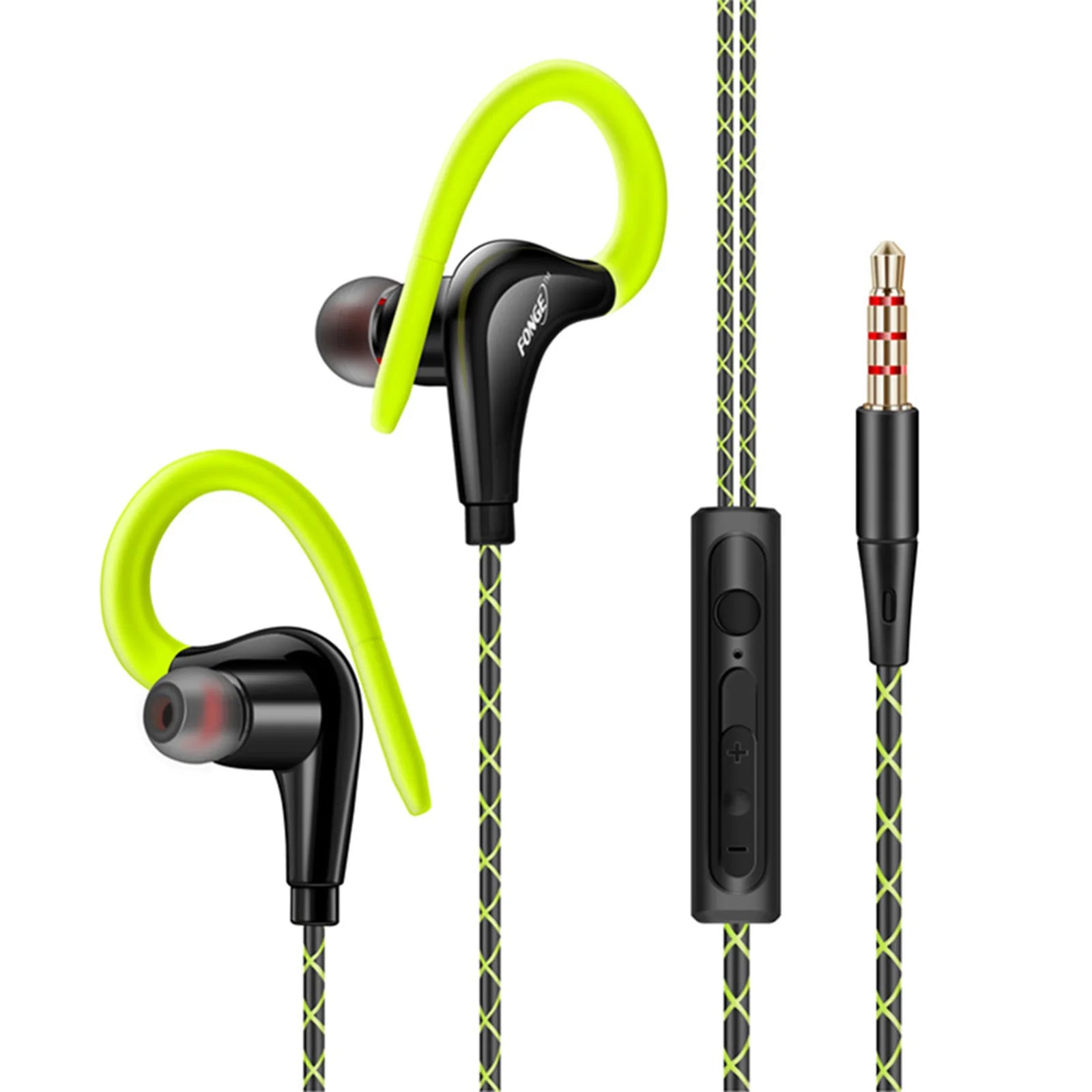 S760 Wired In-ear Waterproof Earphones Ear Hook Earbuds Stereo Super Bass Headphones Sport Headset with Microphone