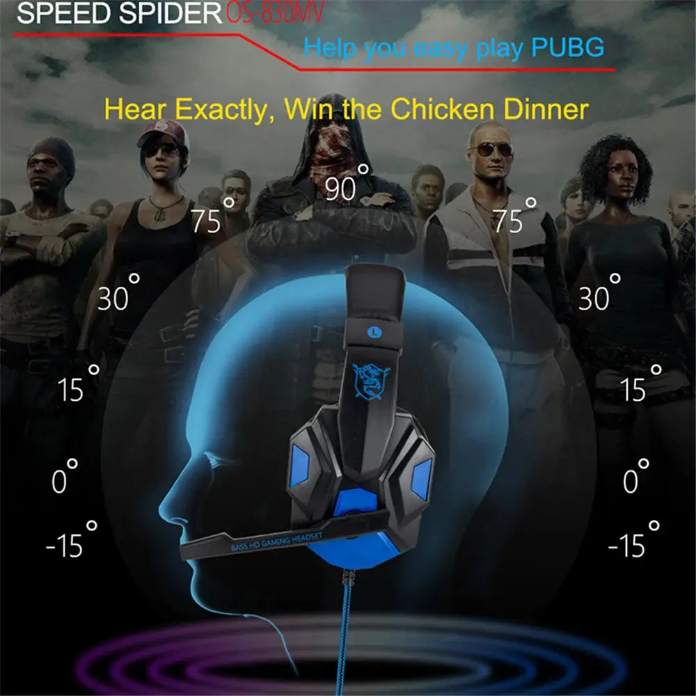 Wired Gaming Headphones With LED Light Noise-cancelling Gamer Headset Microphone for PC Computer Laptop For PS4 PS5 Xbox