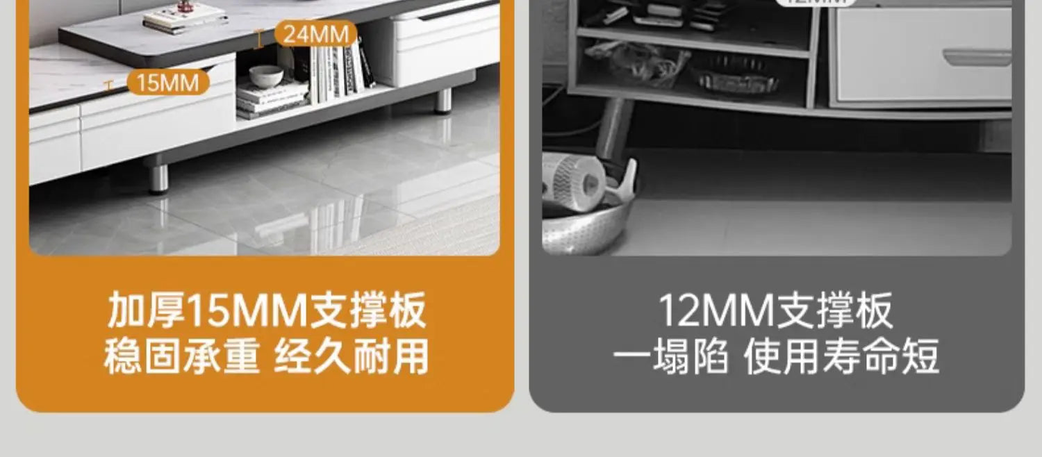 Modern LED TV Stand for Televisions Up Coffee Table Glass Shelves and Drawer Gaming Entertainment Center with Multiple