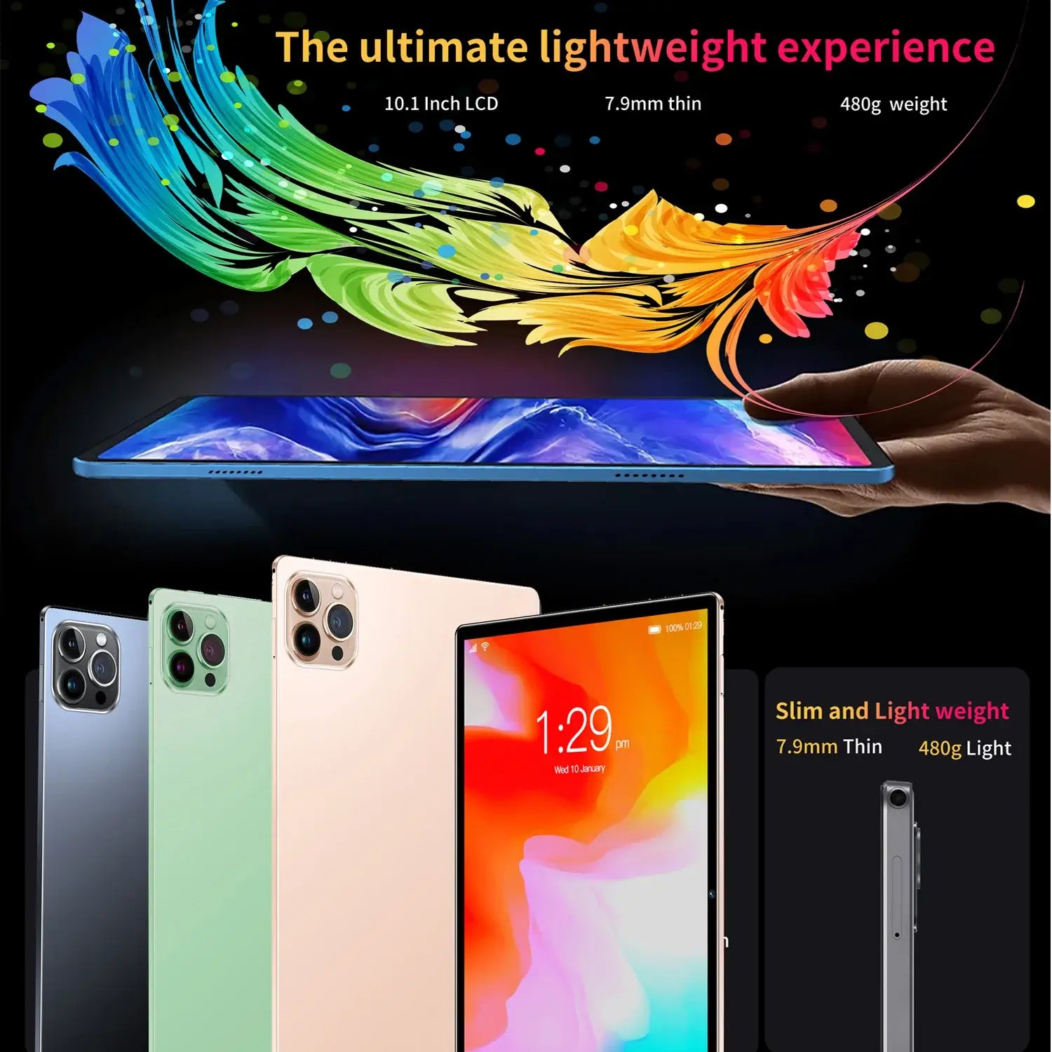 2024 Top selling 10.1-inch Tablet with 4GB RAM 64GB ROM Android 11 System Song Player Global Version 5000 mAh