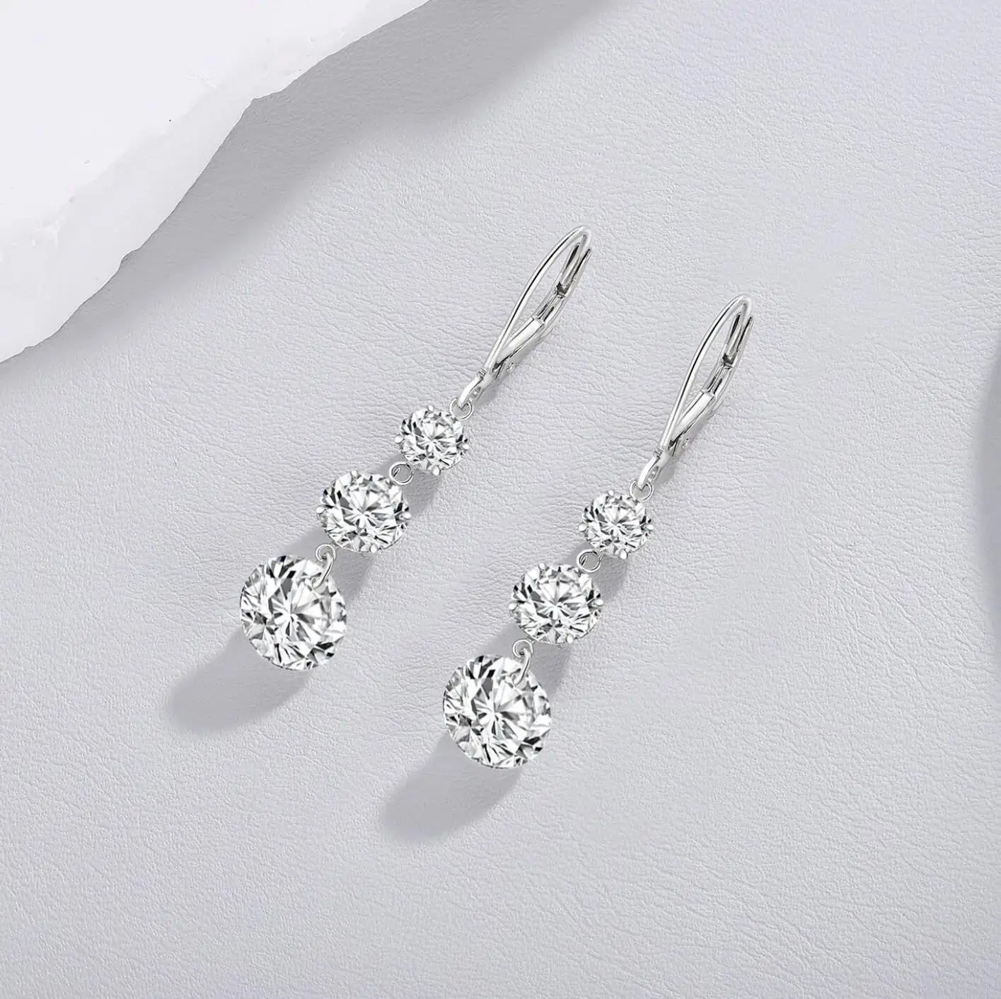 7 Carat Moissanite Dangle Earrings for Women D Color Lab Diamond Long Earring 925 Silver Hoops Wedding Engagement Fine