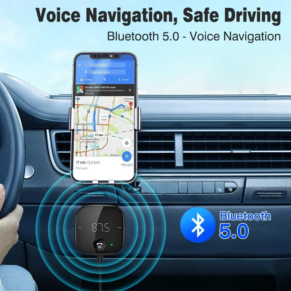 Gadpow Transmitter FM Bluetooth Car and Receiver Hands-Free Adapter Audio Mp3 Player