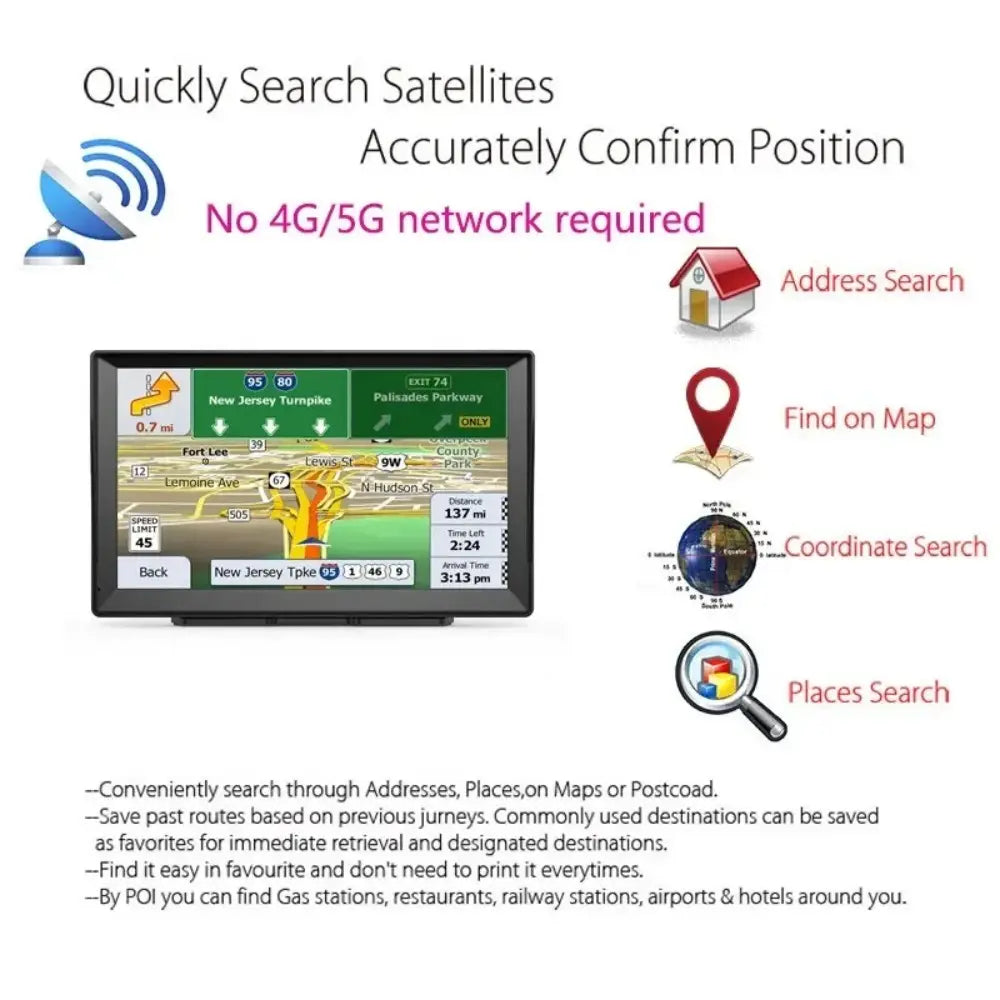 Car GPS Navigation System 5/7/8-inch Touch Screen 8G + 256M