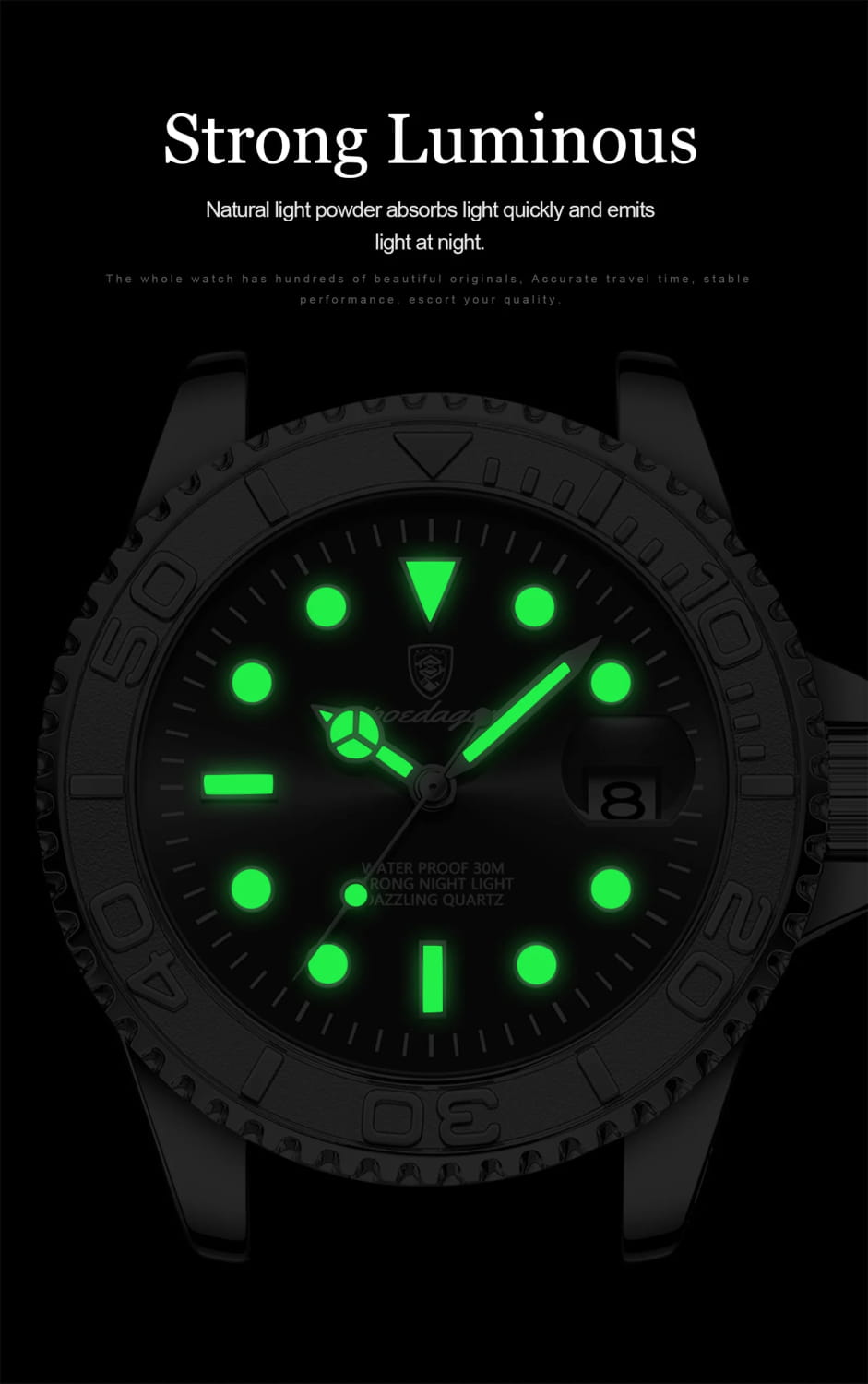 POEDAGAR Luxury Business Men Watch Waterproof Luminous Date Stainless Steel Men’s Watches Military High Quality Quartz