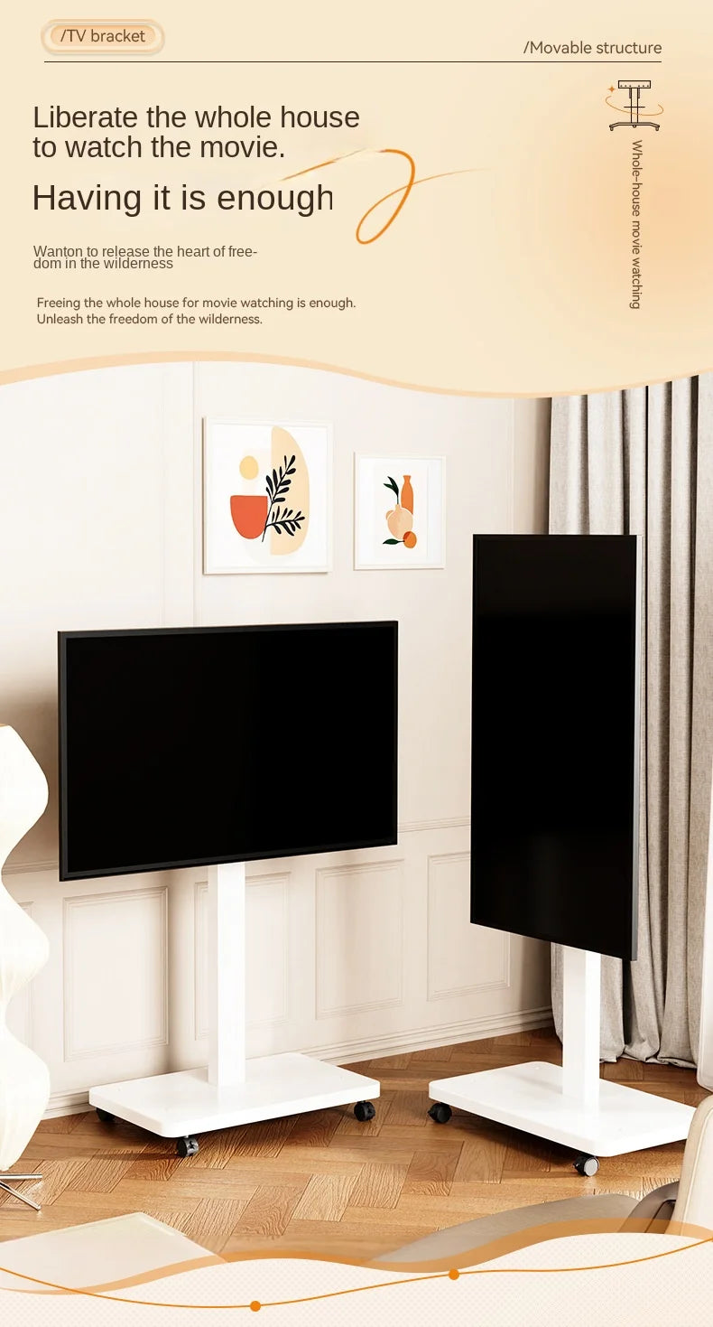 Rolling TV Stand for 10-43 Inch TVs PC Portable Mobile Cart on Wheels Universal Floor Stands with Swivel Mount Fit