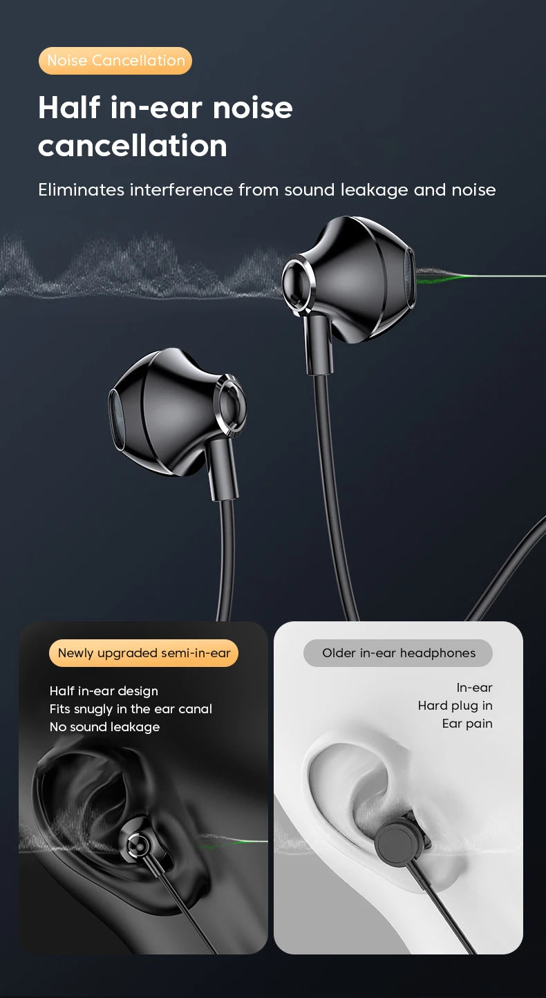 3M/2M Earphones Wired Headphones 3.5mm Audio Microphone Dual Plug For Desktop Computer Headset Gamer PC Earbuds In-Ear