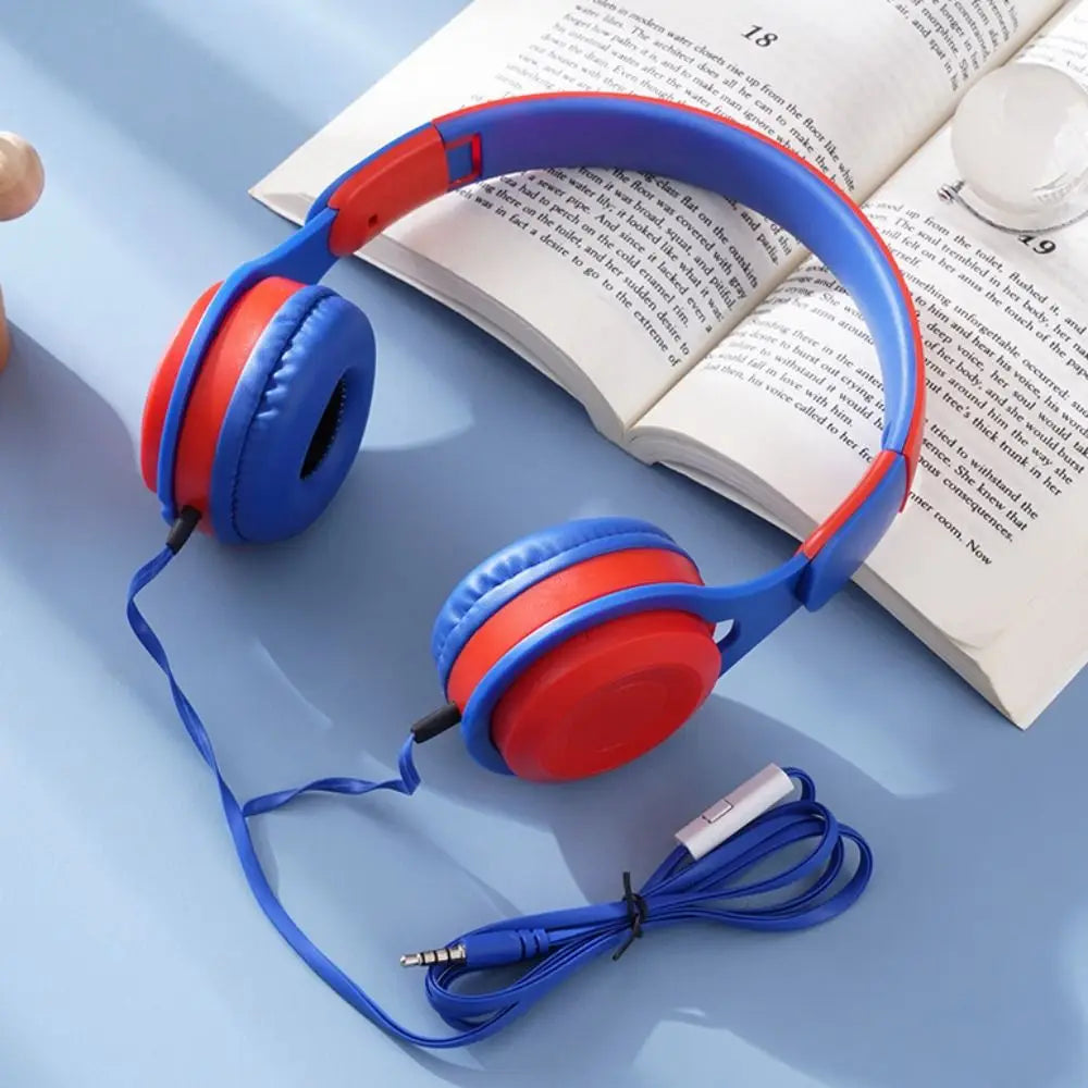 Headworn Wired Headset Cellular Computer Universal New Folding Style Students Online Class Game Earphone Birthday Gift