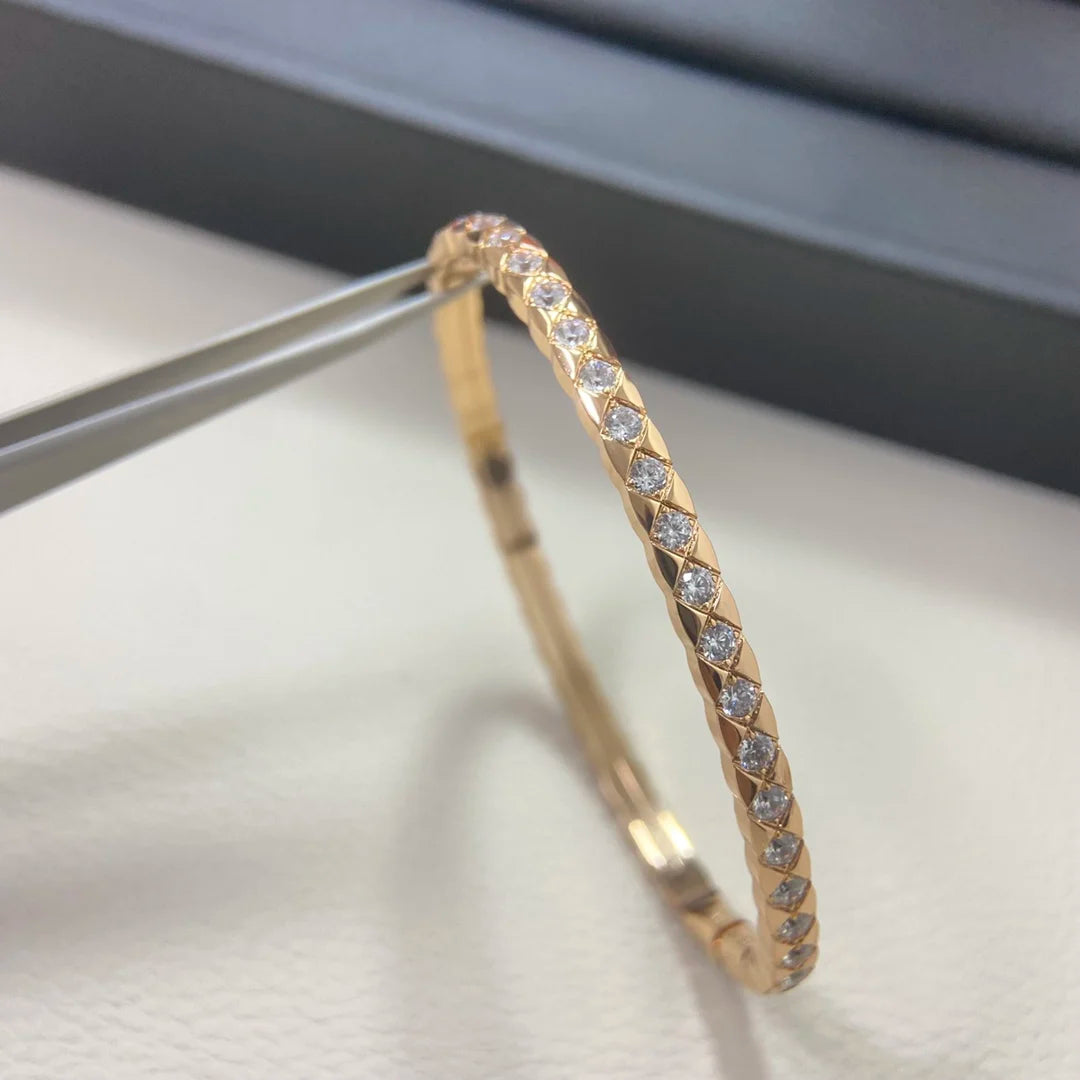 2025 new full diamond narrow version Rhomb bracelet simple light luxury for women’s delicate high quality jewelry gifts