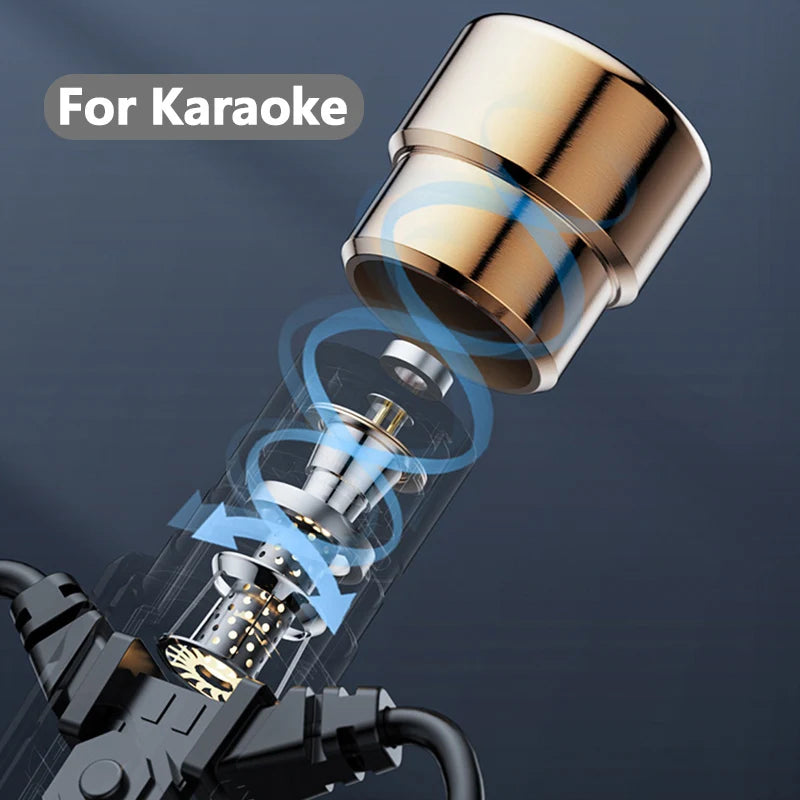 Karaoke HiFi Wired Headphones With Mic Singing Living Headset 3.5mm AUX Heavy Bass Noice Cancelling Earphone 1.2M 3M