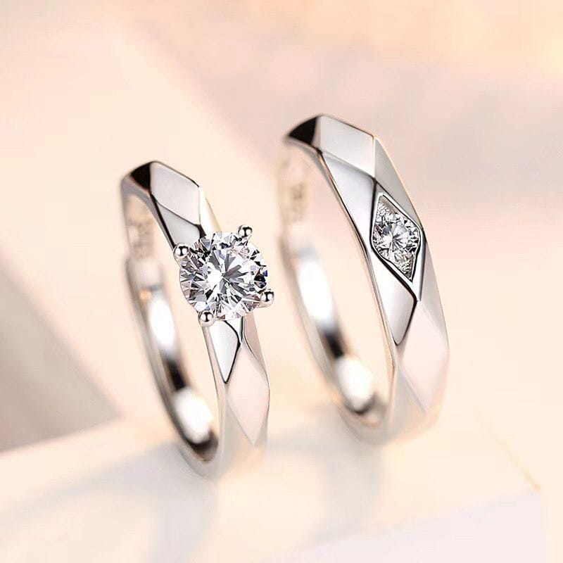 Avenneth New Simple Stainless Steel Geometry Rings Adjustable Couple Open Ring For Women Men Wedding Fashion Jewelry