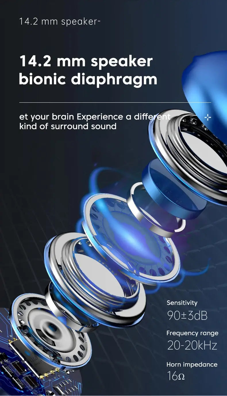 Metal Wired Earphones Sport Running Gaming Music Headphone 3.5mm In-Ear Headset with Microphone 9D Surround Sound