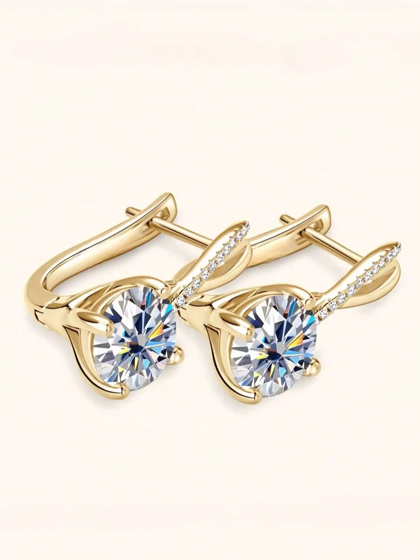 Sterling silver women’s small and exquisite sterling earrings zircon earbuds main diamond 1ct suitable for fashionable