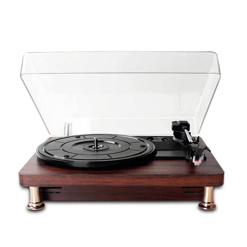 Retro Vinyl Record Player with Dustproof Cover Classic Nostalgic Style EU/US Plug